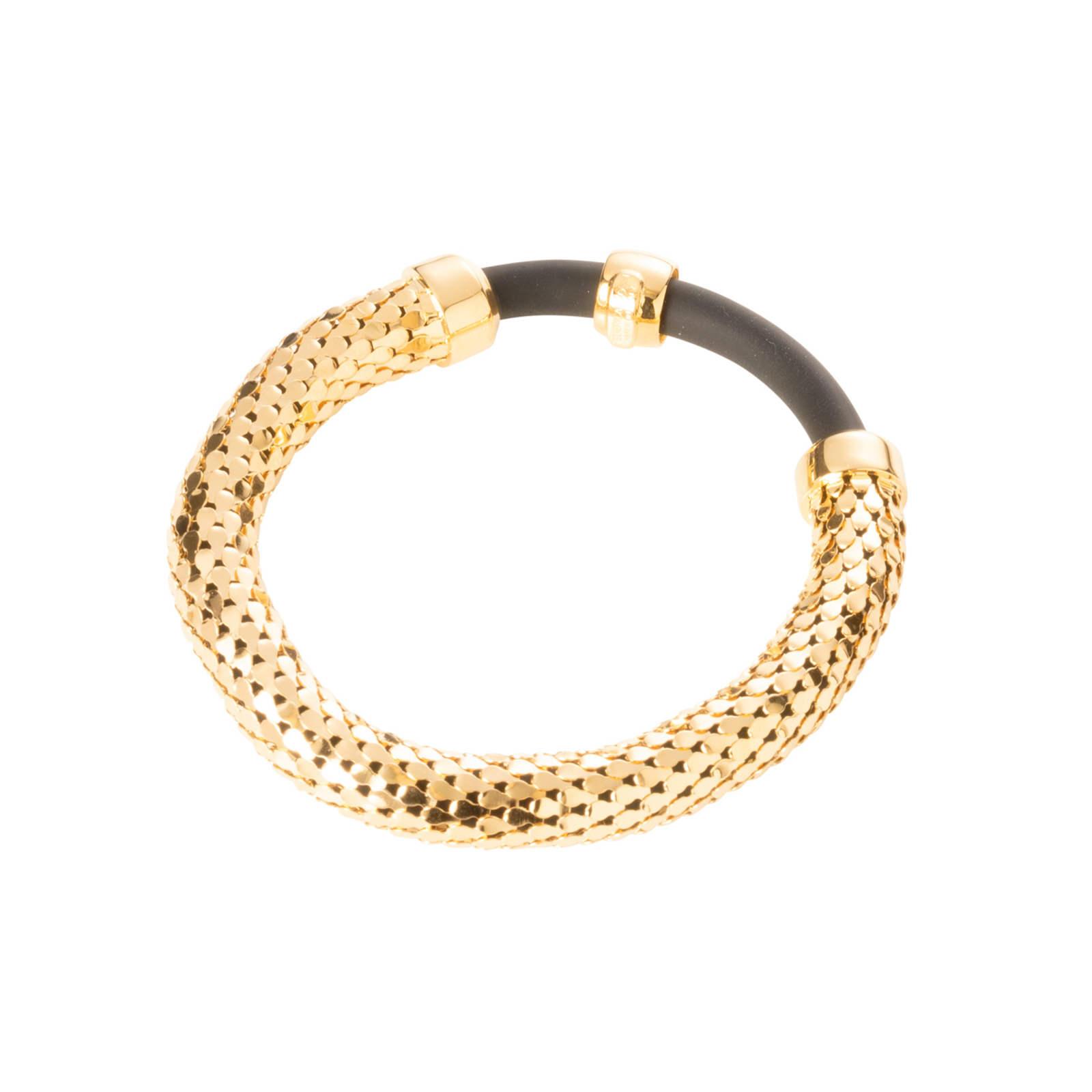 Bracciale in bronzo in maglia di squame e caucciù