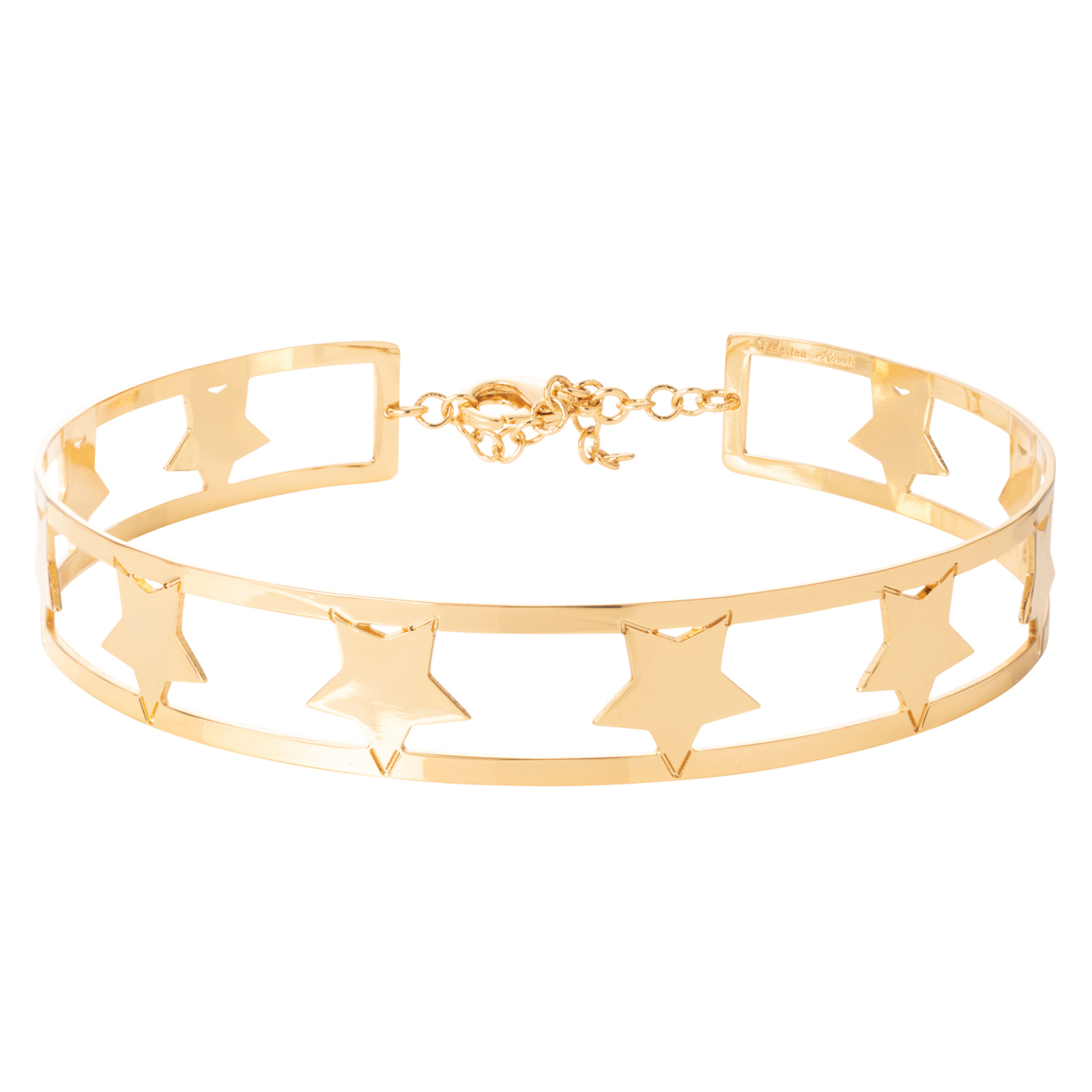 Collana choker in bronzo con stelle