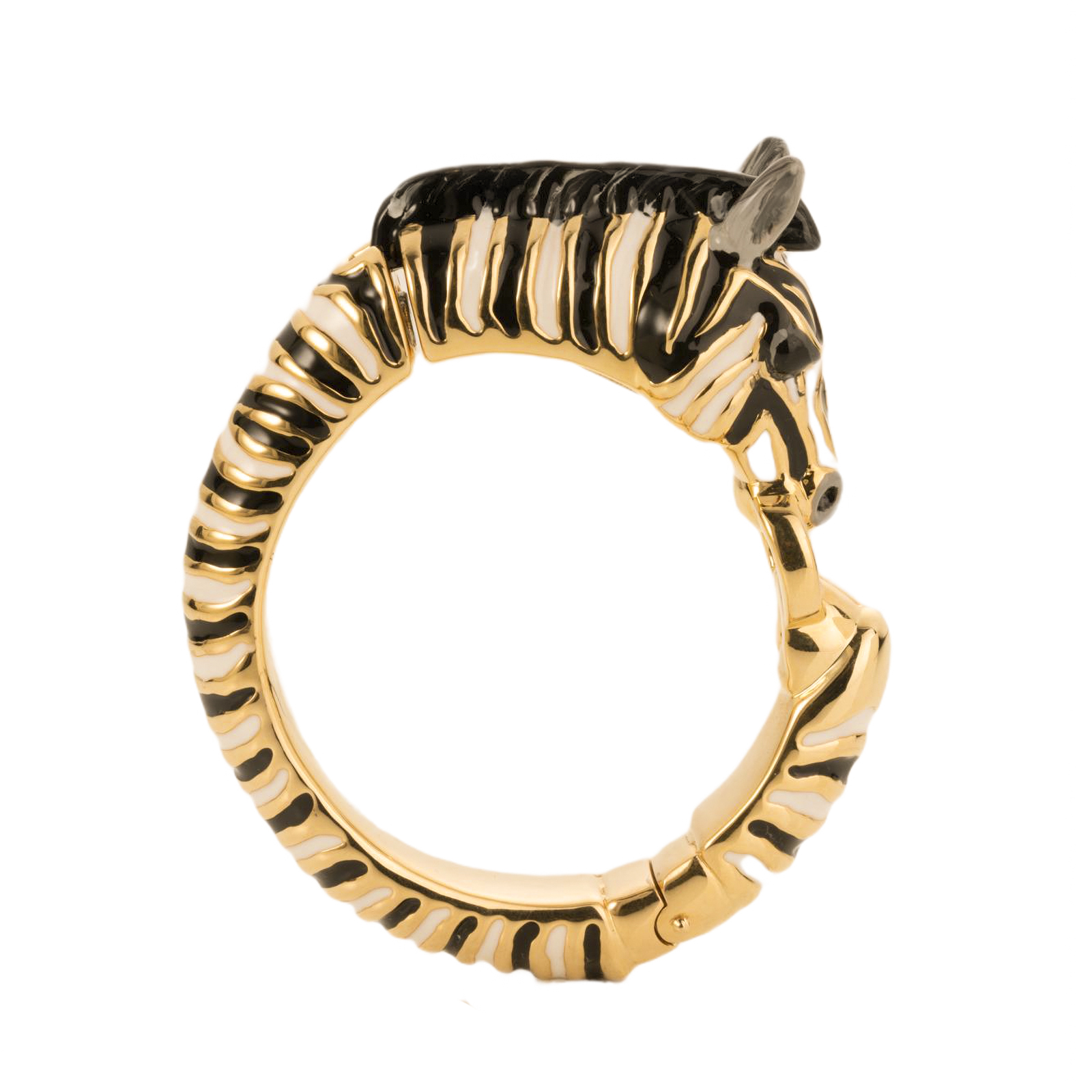 Bracciale con zebra elettroformata placcato in oro 18Kt